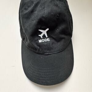 Black Casual Style Sporty Airplane Mode Baseball Adjustable Strap Cap